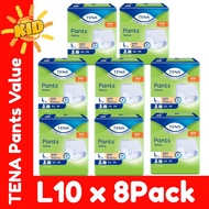 TENA VALUE PANTS ADULT DIAPERS(M10’s X 8Packs)/(L10’s X  8Packs)/(XL8 X 6 Packs)