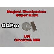 Neodymium Magnet box 30x10x5 mm