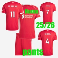 The Reds Mohamed Salah Darwin Nunez 25/26 LiVerPools Home Soccer Jersey suits（with pants）VIRGIL SZOB