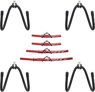 YYST 4-Piece Sword Wall Mount Rack - Adjustable, Holds 4 Swords - Red Metal Stand