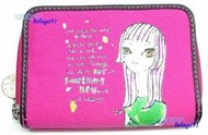 美國Via Shop☆紐約時尚Anna Sui設計師Jeffrey Ful.vimari絕版長髮女孩紅色卡通短夾