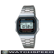 Casio A168WA-1W A168WA1W Digital Alarm Men's Silver Stainless Steel Watch