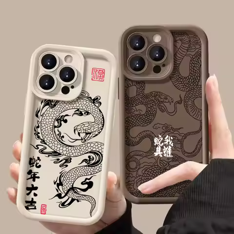 Luxury New Snake Year Phone Case for Huawei P40 P50 Mate 30 40 Nova 7 9 10 Honor 200 X7 X9 90 50 Pro