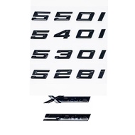 Old Style Glossy Black Letter Emblem for BMW 5 Series E60 E61 F10 F11 G30 - 520i 523i 525i 528i 530i