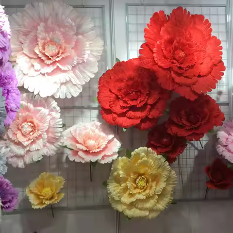 Multiple Sizes Wedding Flower Large Silk Artificial Flower Peony Head Giant Flowers For Diy Flower B