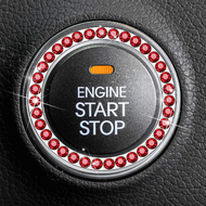1 ชิ้นเครื่องยนต์ Crystal Car Start Stop Decoration Push ไปยังปุ่มเริ่มต้น/สติกเกอร์ Key Ignition &amp; Knob Bling Ring