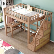 Loft Bed Red Oak Children's Bed Loft Bed Double Solid Wood Bunk Bed（HCC）