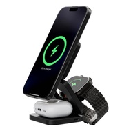 LATEST KUXIU X55 / X40Q 15W 3-in-1 Portable Fast Wireless Charger + Case, Magnetic Foldable Station