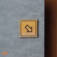 Slanted direction sign - wayfinding sign - wall sign - door sign - arrow