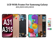 จอ OLED มีกรอบสำหรับ Samsung Galaxy A31 A315 A515 A51แอลซีดีพร้อมหน้าจอสัมผัส