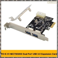 [L W H Y] NEC720200 PCI-E X1 Riser Card Dual Port USB 3.0 Expansion Card 5G Rate External USB Master