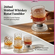 Rotating Whiskey Glass Household Rotating Beer Glass Crystal Glass Glowing Whiskey Glass