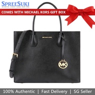 Michael Kors Handbag In Gift Box Crossbody Bag Shoulder Bag Mercer Large Pebbled Leather Black # 35T2GM9S3L