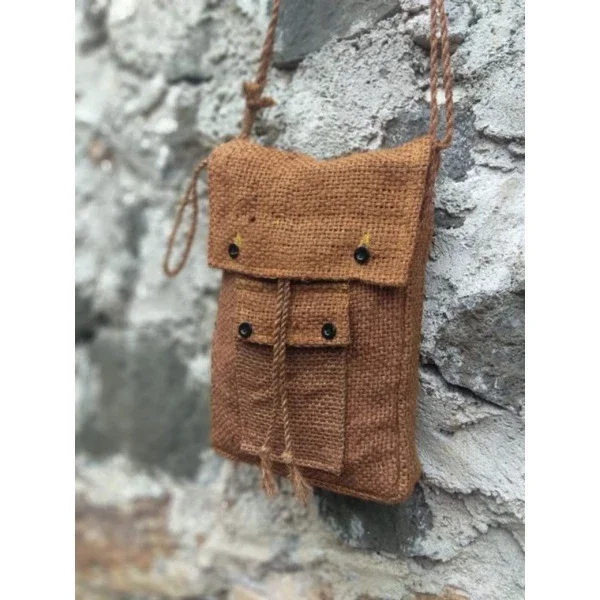 Tas selempang etnik rajut goni pria & wanita