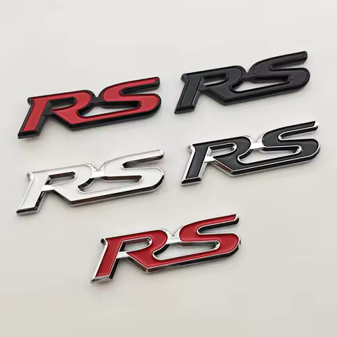 RS Logo Emblem Badge 3D ABS Car Rear Trunk Side Fender Sticker Decal For Honda Fit ge8 Jazz Civic HR