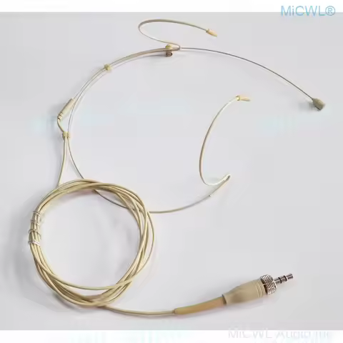Beige SK HeadMic Double ear Headset Microphone For Sennheiser ew100 sk100 G1 G3 G3 G4 Wireless BeltP