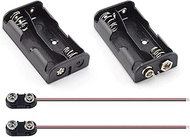 SDTC Tech 2-Set 2X 1.5V AA Battery Holder and I Type Snap Connector Kit 3 Volt Thicken Plastic Batte