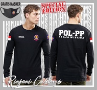 Kaos pol pp lengan panjang.kaos satpol pp free masker