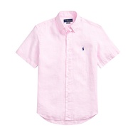 Polo Men's Classic Fit Linen Short Sleeve Shirt Pink