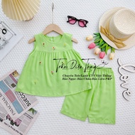 [8-26kg] Bộ lửng cho bé gái chất vải Tole/Lanh công ty Việt Thắng [SÁT NÁCH THIÊU BÔNG RƠI]