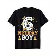 Birthday Boy 6 Year Old 6th Birthday Construction Boy T-Shirt for Boys Soft Fabric,Comfortable
