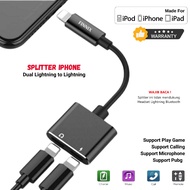 [Can Open Mic] Dual Lightning to Lightning Splitter Iphone Converter 2in1 Audio and charger Adapter