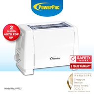 PowerPac Bread Toaster 2 Slice Pop-Up (PPT02)