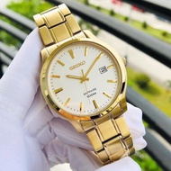 SEIKO Sapphire นาฬิกาข้อมือผู้ชาย รุ่น SGEH70P1 - เรือนทอง หน้าปัดสีขาว ของแท้100% SGEH70