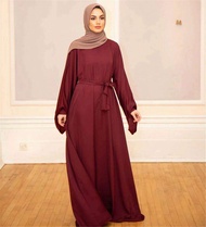 TONMOON Jubah Abaya Sederhana Renda Set Pakaian Potongan Longgar Muslimah Dubai Viral Jubah Perempuan Muslimah
