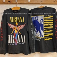 NIRVANA IN UTERO TOUR 94 Bio Washed long Sleeve vintage shirt Rock Band heavy