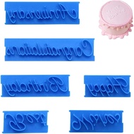 6PCS Cake Words Stamp Cake Writing Tools Happy Birthday Stencil Congratulation Anniversary Birthday 
