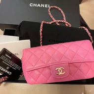 Authentic Chanel bag手袋斜咩袋case bag Woc 粉紅色 可以裝iphone12