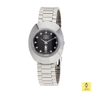 RADO Watch R12305313 / DiaStar The Original / Unisex / Date / Stones / 35.1mm / Quartz / SS Bracelet / Black Silver