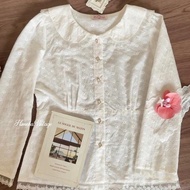Himeka Vintage - Lova Blouse - Embroidery Blouse - White Blouse - Vintage Coquette Blouse - Coquette