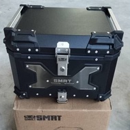 SMRT Top Box Storage Rear Belakang Motorcycle Kotak Box Heavy Duty 55Liter 55L Silver With Base Plat