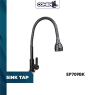 ELISE Flexible Pillar Sink Tap EP709BK Black Pillar Mounted Kitchen Sink Faucet Water Tap Kepala Pai