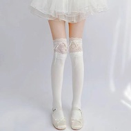 Feminine bow tie women's thigh socks lolita bow lace long socks