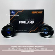 IBRIGHT Sepasang Foglamp Blue Lens C613 Cahaya Flat 3 Inch Foglamp Honda Toyota Ada Breket Universal
