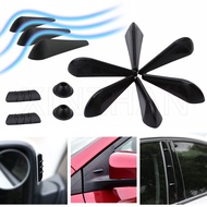 1 Set Black Carbon Fiber Plastic Fins Car Body Canards Anti Collision Sticker Car Universal Spoiler 