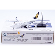 XX40701 Alloy Collectible Plane JC Wings 1:400 Singapore Airlines "StarAlliance" Boeing B747-400 Die