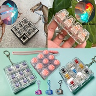 Creative Clicky Keyboard Key Keycap Decompression Toys Fidget Keychain with Lamp Pendant Decoration
