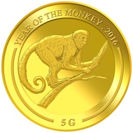 Puregold 5g Wildlife Monkey Gold medallion | 999.9 Pure Gold