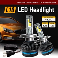 L10 4300k Headlight LED Bulb LED Headlight bulb Headlamp 80W 12V H4 H7 H11 Canbus Bulb