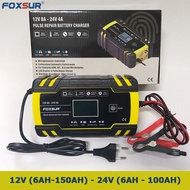 Sạc bình ắc quy 12V 6Ah - 150Ah 24V 6Ah - 100Ah FOXSUR tự ngắt khi đầy chức năng bảo dưỡng phục hồi