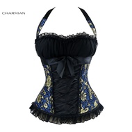 2021Charmian Women's Vintage Gothic Halter Overbust Corset Sexy Lace Victorian Retro Corsets and Bustiers Waist Trainer Shaper