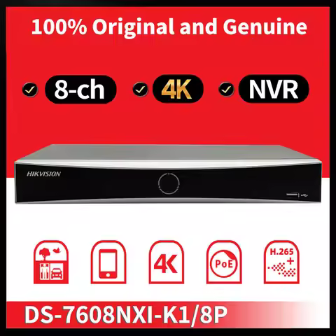 HIKVISION 8CH 1U POE AcuSense 4K NVR DS-7608NXI-K1/8P Facial Recognition Smart Playback SATA Surveil