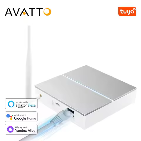 AVATTO Tuya ZigBee Gateway Hub with Antenna Smart Gateway Bridge Wired Mesh Hub for Home Automation 