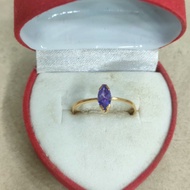 cincin mata oval ungu 1/2 gram emas muda