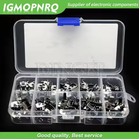 10Values x 10PCS Momentary Tactile Tact Push Button Switch Right Angle Horizontal holder With Stent 