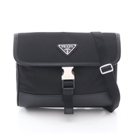 【二手，A級】Prada PRADA 單肩包 RE-NYLON TESSUTO+SAFFIANO 2ZH108 黑色尼龍 Saffiano 皮革智慧型手機包 男士 二手 A